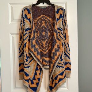 Women’s Open Front Tribal Asymmetrical Cardigan